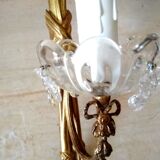 Wall lamp in gilded bronze and crystal louis XVI style