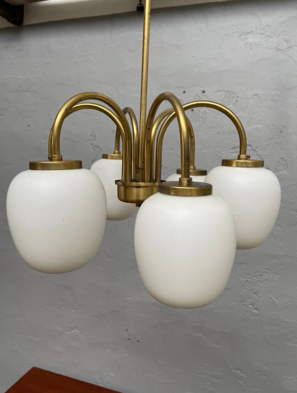 Danish Modernist 6 Arm Chandelier by LYFA