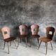 4 vintage Baumann bistro chairs, gentian model, 50/60