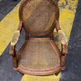 Fauteuil enfant en cannage style Louis 16