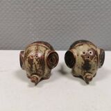 Ceramic elephants as a salt and pepper set made for Danish Søholm 1970-80s