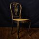 Antique black and gold lacquered chair – Napoleon III style – caned seat