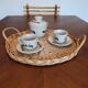 Vintage round rattan/wicker tray