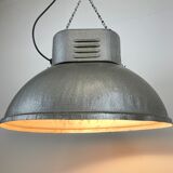 Oval industrial polish factory pendant lamp from mesko, 1970s