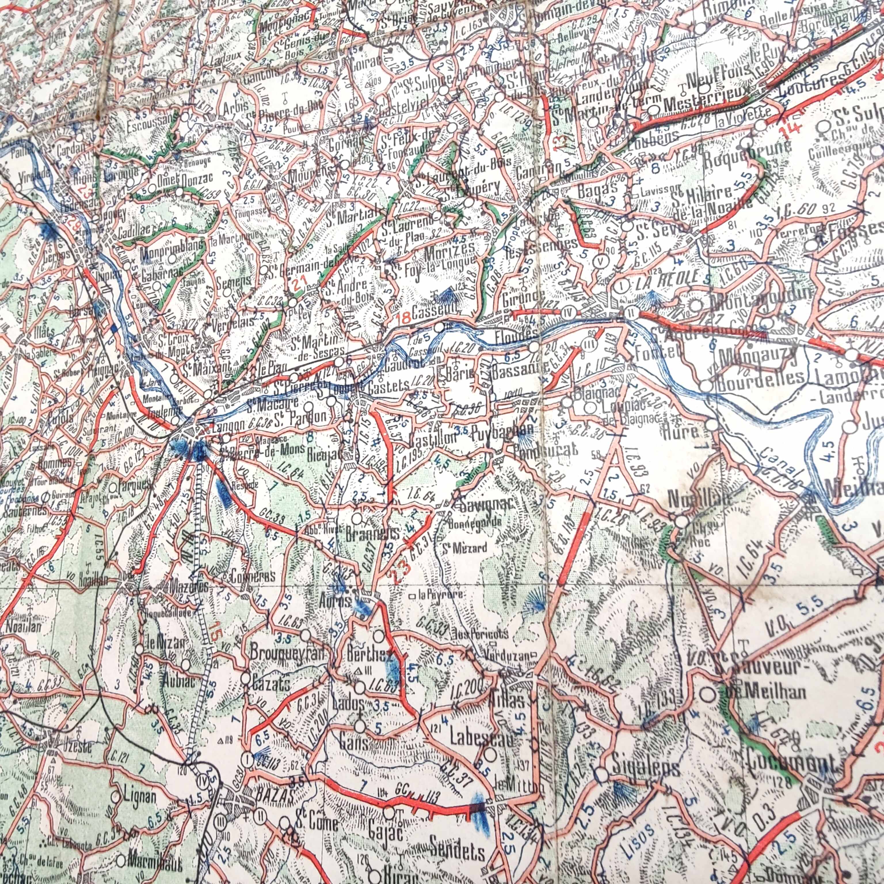 Michelin map Bassin d'Arcachon Bordeaux 1920