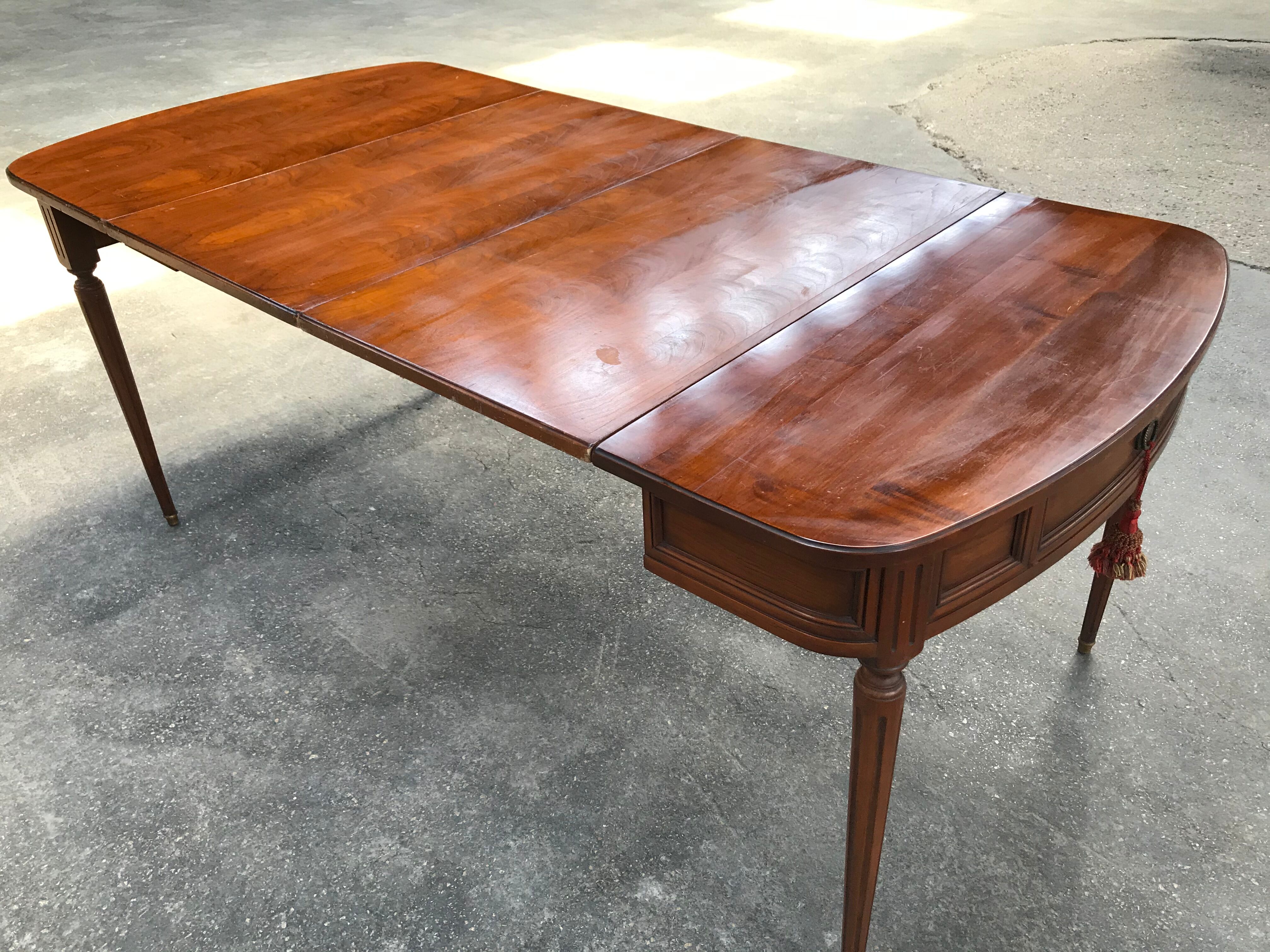 Louis XVI dining table and 3-length console