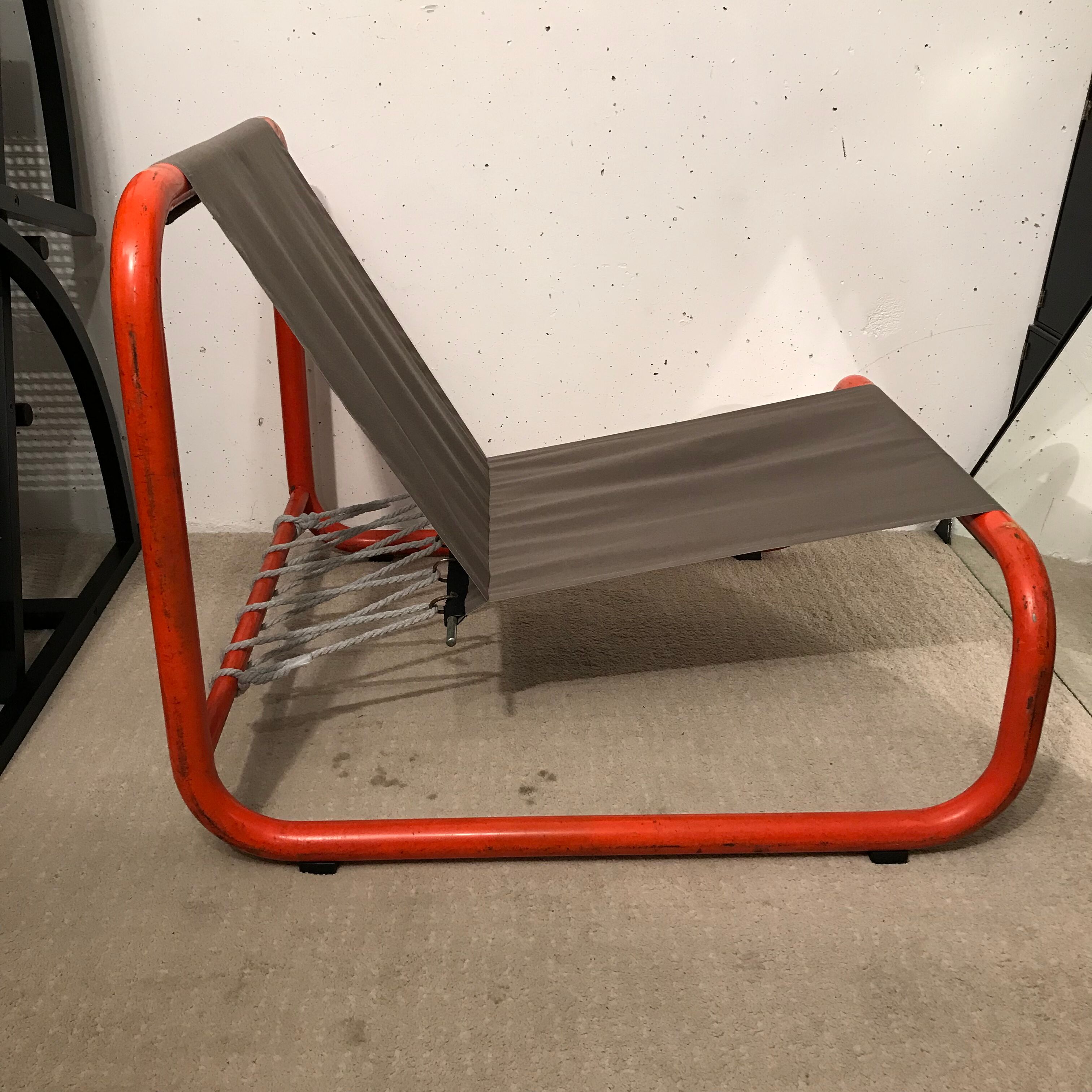 Tubular metal armchair and canvas, 1970