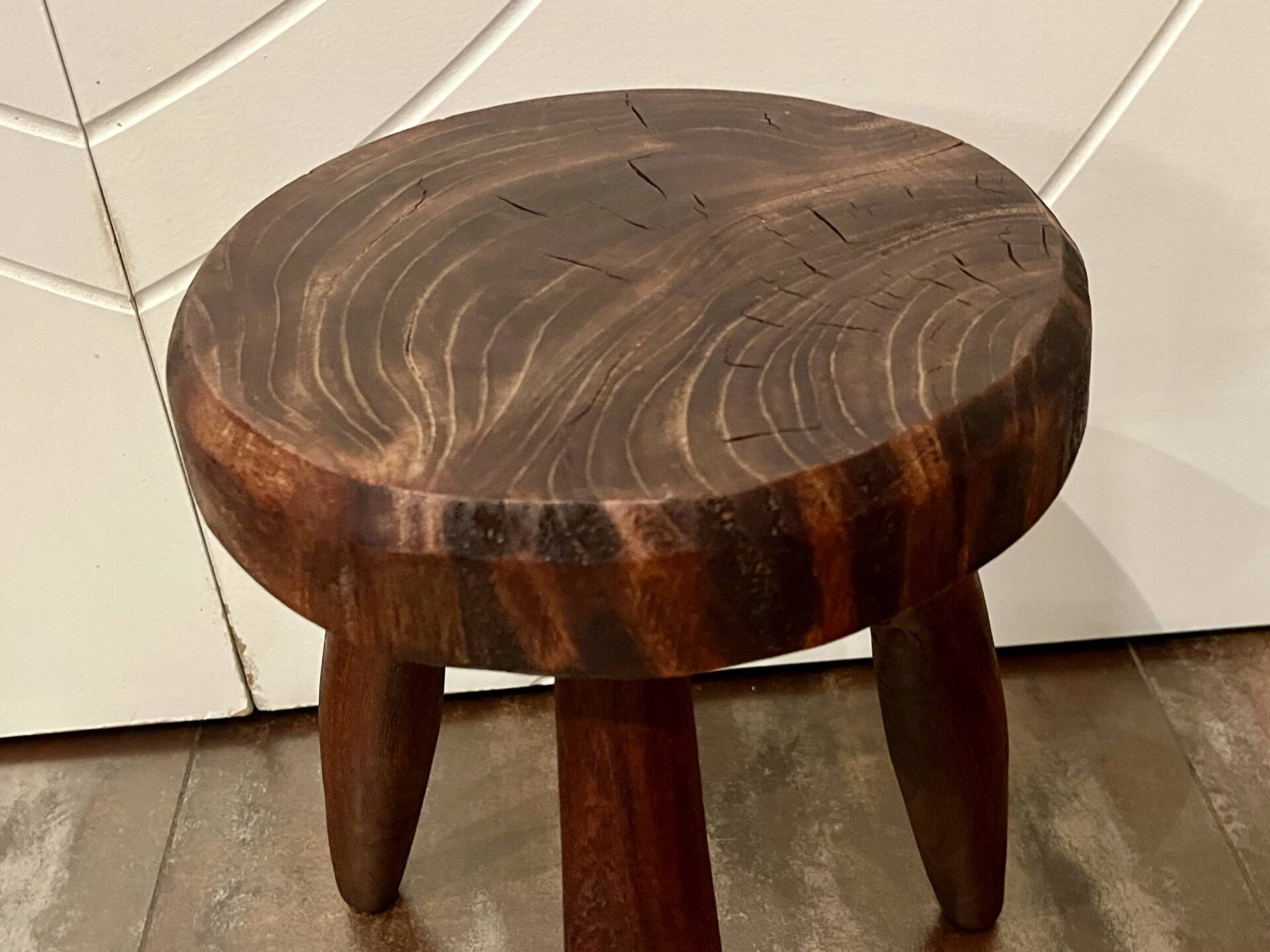Vintage brutalist tripod shepherd stool mountain