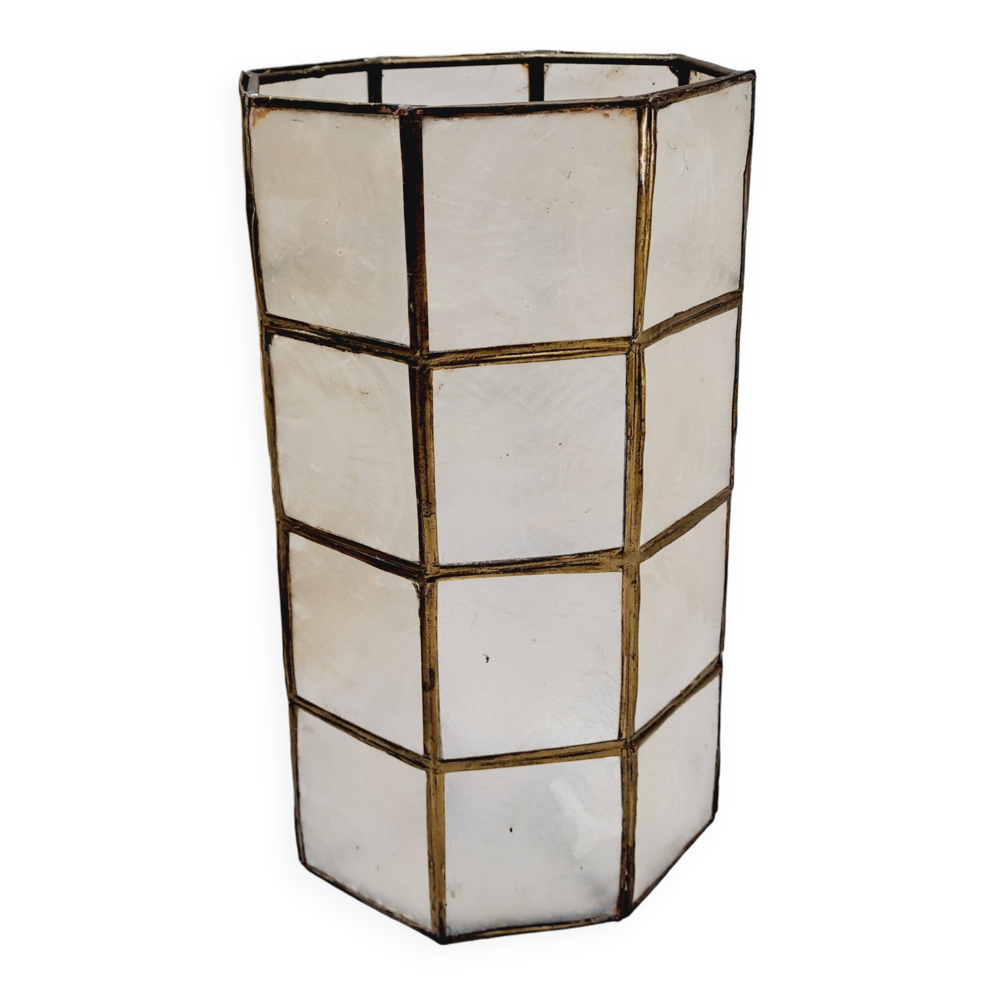 Mother-of-pearl and brass lampshade
