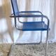 Bauhaus cantilever armchair in blue leather, 80s/90s