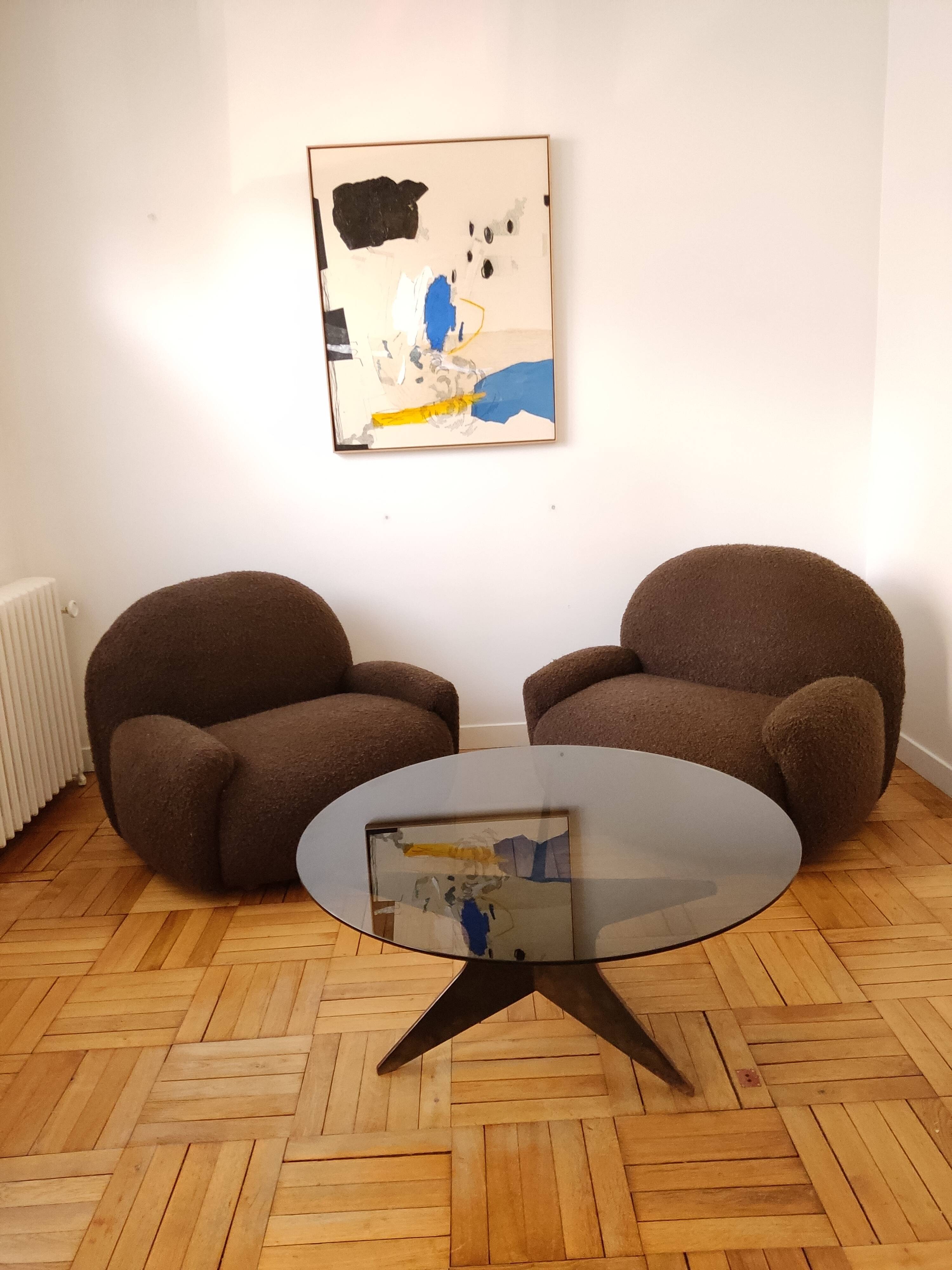 Weathered iron coffee table 1960