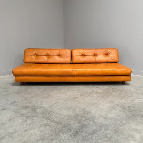 Cognac leather daybed / sofa, 1960s