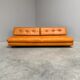 Cognac leather daybed / sofa, 1960s