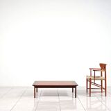 Hans Olsen rosewood leather coffee table
