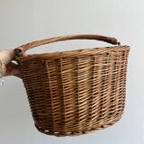 Vintage Wicker Basket for Bike, Removable Carrying Basket with Handle