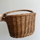 Vintage Wicker Basket for Bike, Removable Carrying Basket with Handle