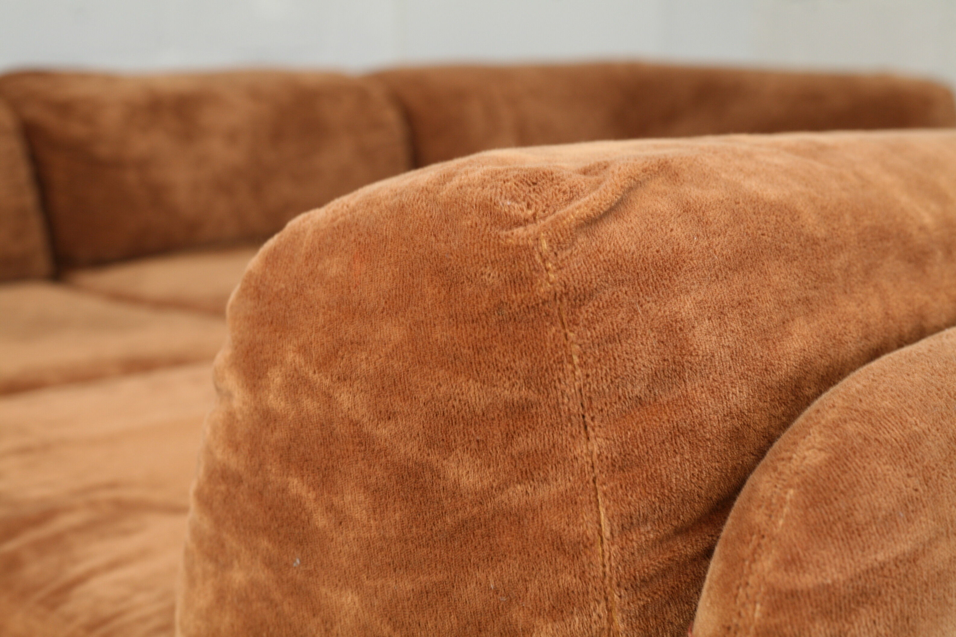 70s modular sofa, light brown velvet