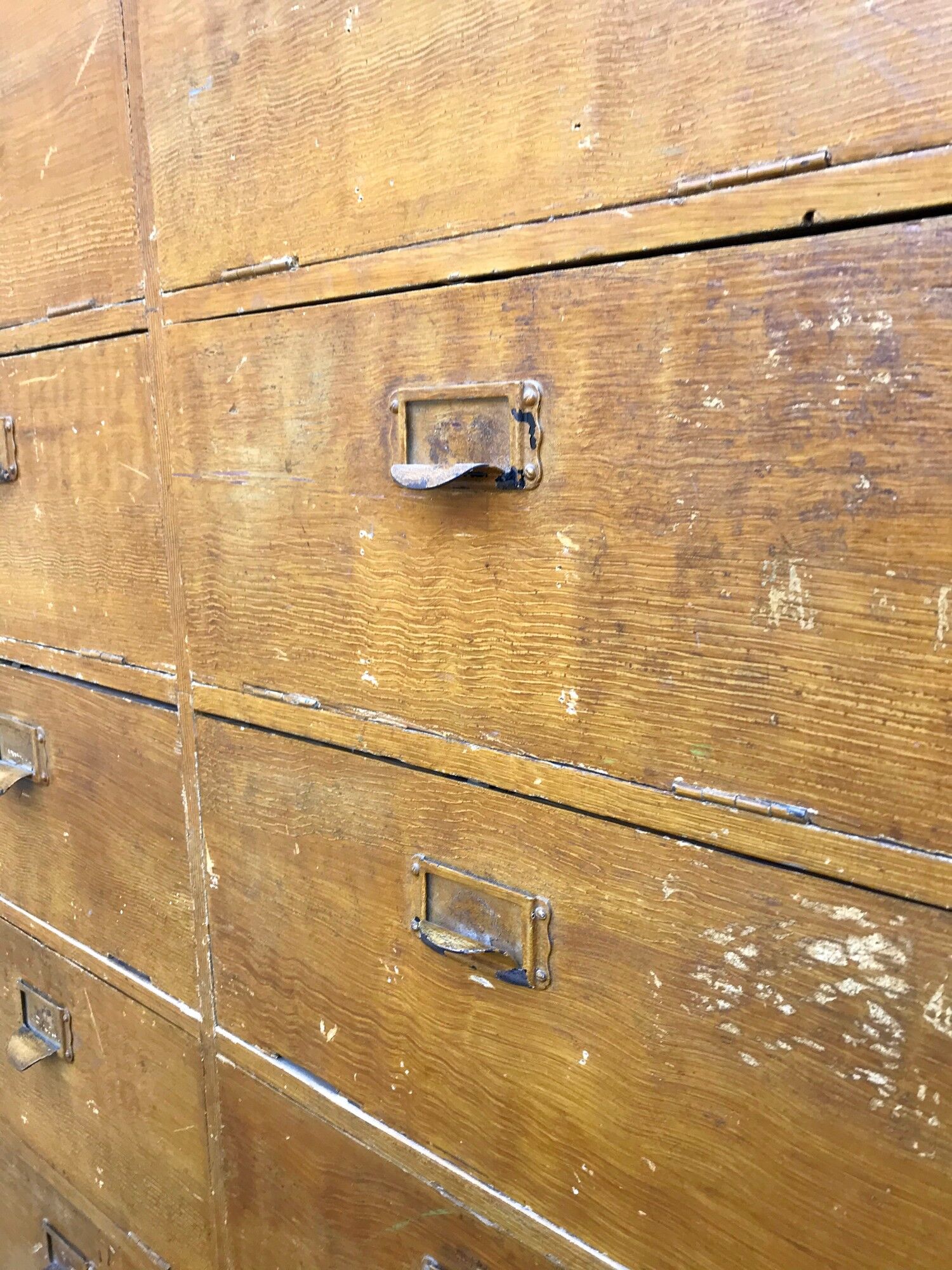 Vintage 50s wooden clamshell workshop furniture