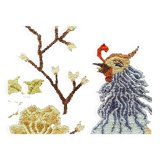 Art Deco Chinese Handmade Silk Bautou Tapestry Rug, Early 20th Century