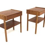 Set of 2 teak and oak bedside tables, Sweden, 1960