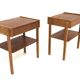 Set de 2 tables chevets en teck et en chêne, Suède, 1960
