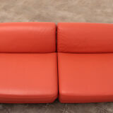 Mario Bellini Amanta modular sofa in orange leather for C&B Italy, 1960s