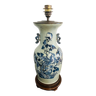 Phoenix blue Asian lamp vase