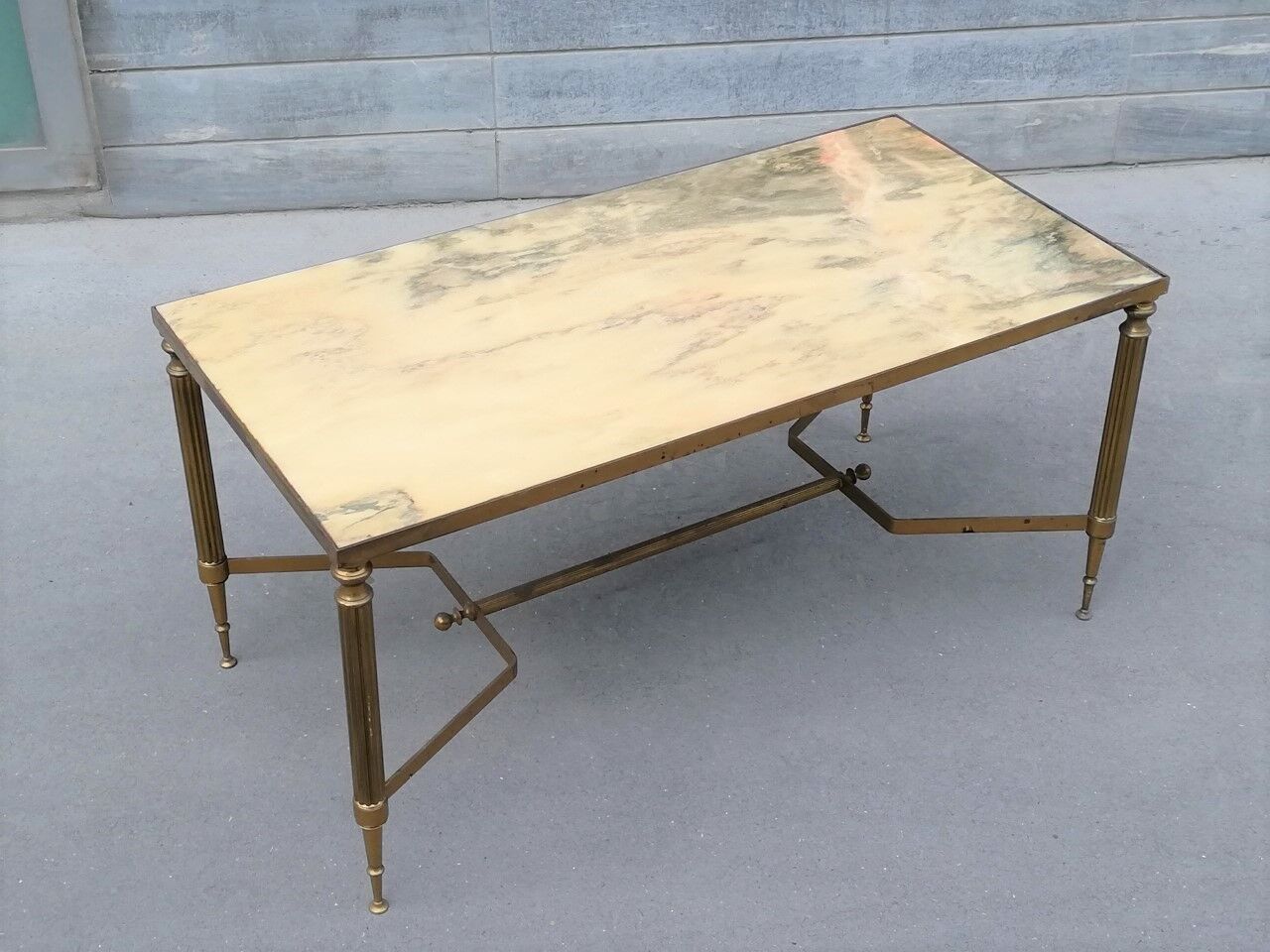 Brass and marble 1960s coffee table