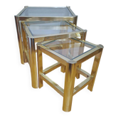 Table gigogne en laiton doré