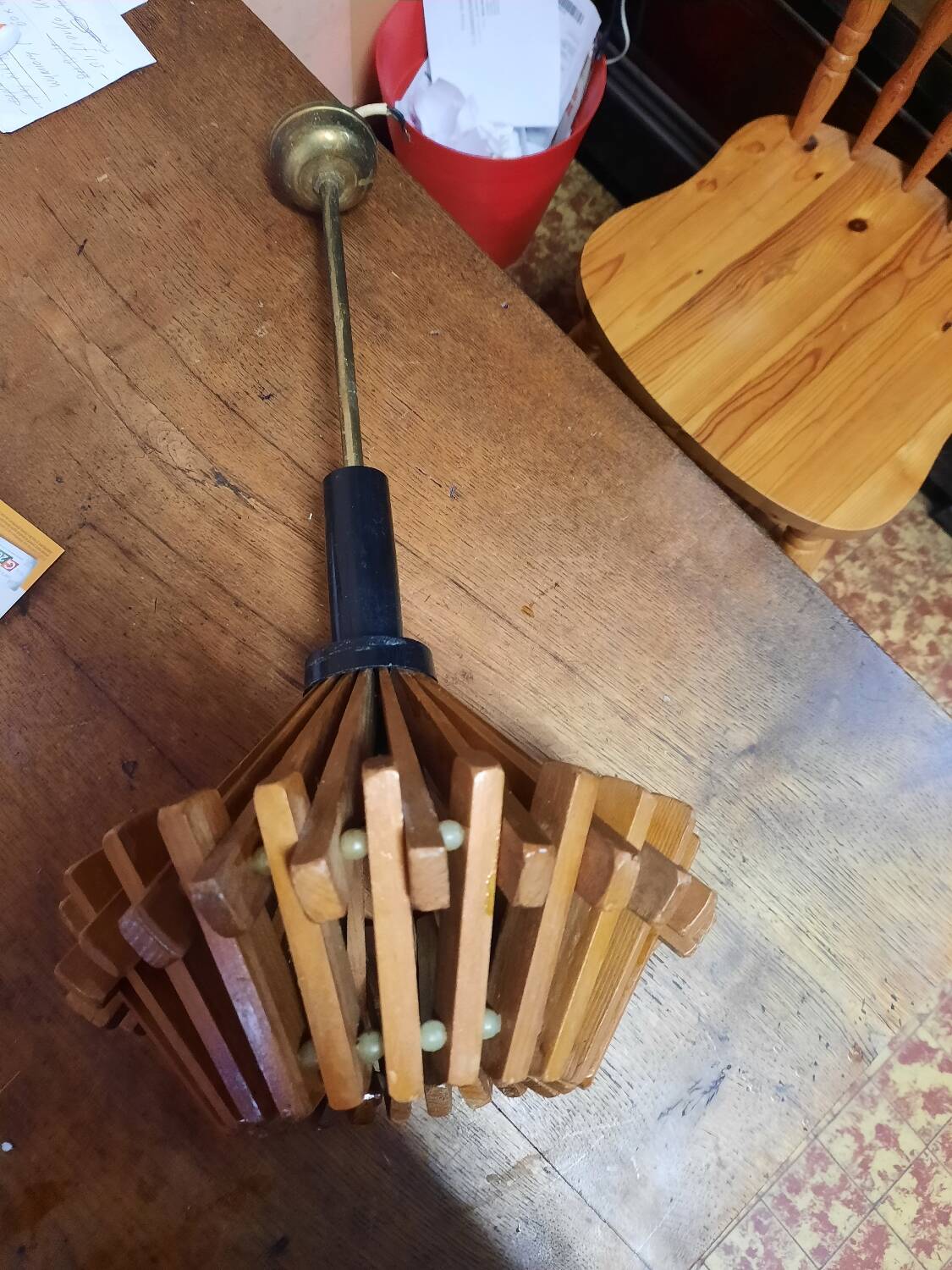 Vintage wooden pendant light