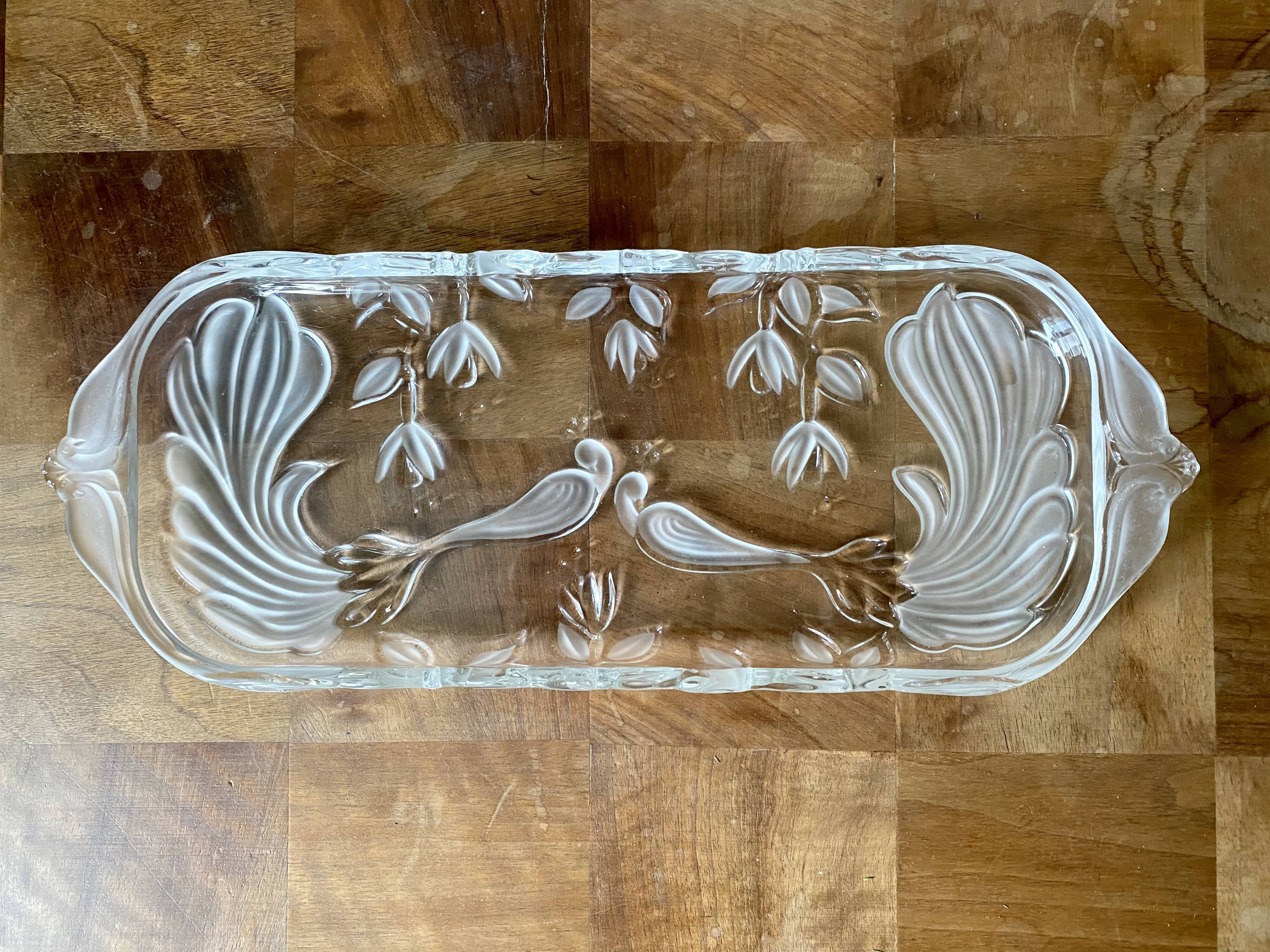 Antique glass cake dish