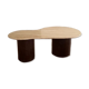 Table basse en bois de manguier et en travertin