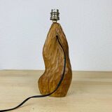 Brutalist gouged wood lamp