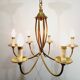 6-light chandelier in bronze and brass