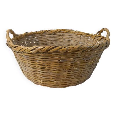 grand panier corbeille en rotin vintag