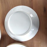 6 flat porcelain plates peacock