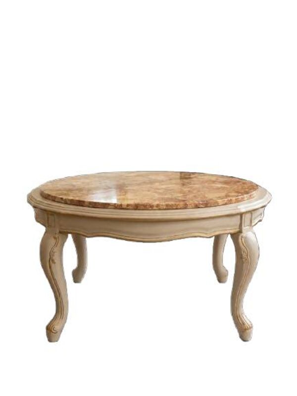 Table basse Louis XV en marbre ocre
