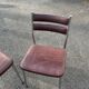 Pair of retro metal and leather chairs