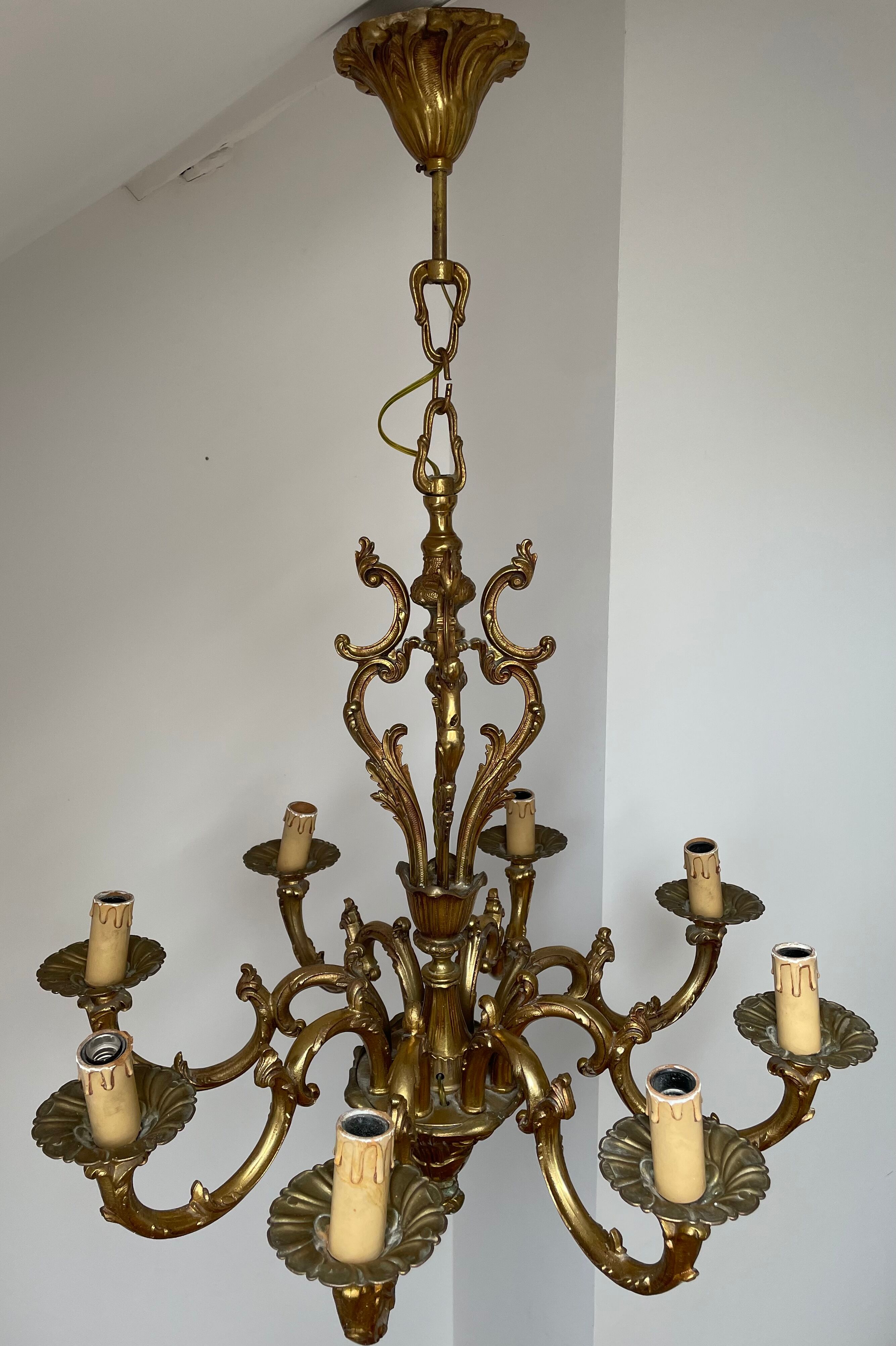 Lustre en bronze doré de style Rocaille Louis XV | Selency