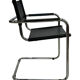 Set of 6 bauhaus cantilever chairs black leather and chrome design