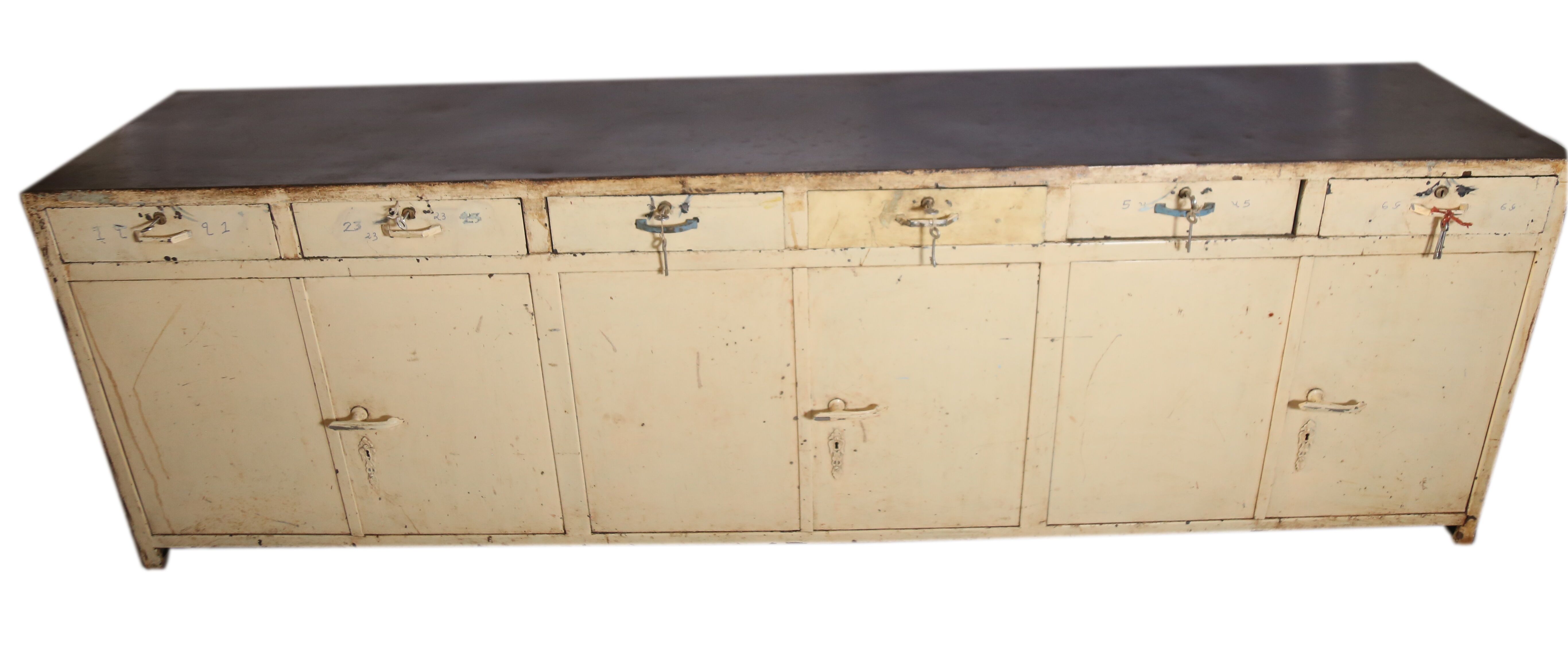 Old metal hospital cabinet