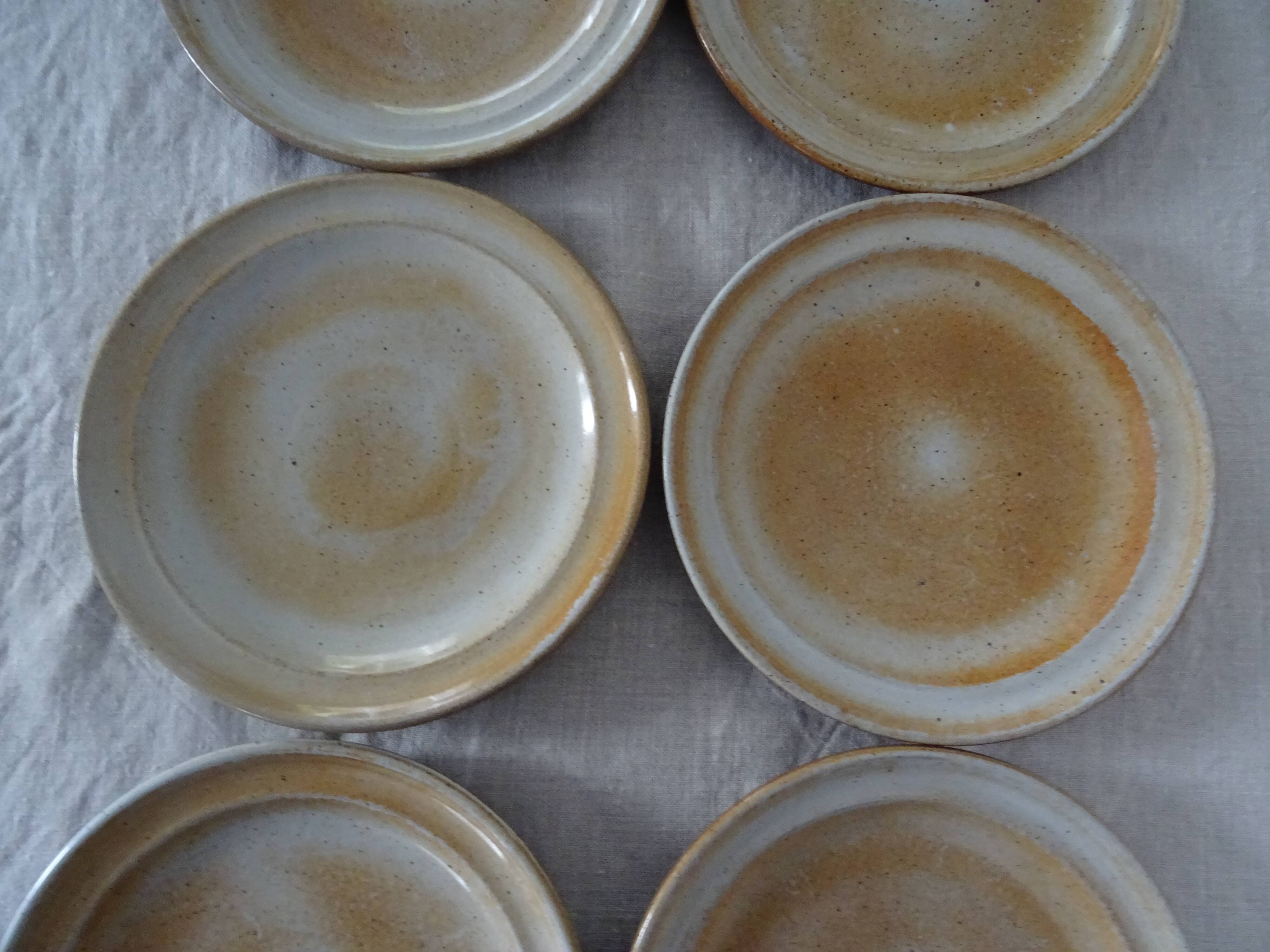 6 flat plates in sandstone from the marais france