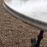 Bistro table white marble and cast iron
