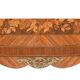 Louis XVI style half-moon marble marquetry sideboard