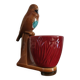 Figurative flowerpot Parrot slip brown blue/green