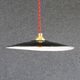 Exterior black enamelled sheet metal suspension delivered with a new socket and red cord