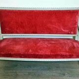 Magnificent Louis XVI 3-seater bench in lacquered wood