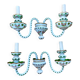 Pair of "Bohème" glass wall lights, 1950