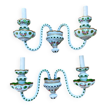 Paire d'appliques "Bohême" en verre, 1950