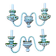 Pair of "Bohème" glass wall lights, 1950